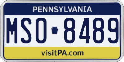 PA license plate MSO8489