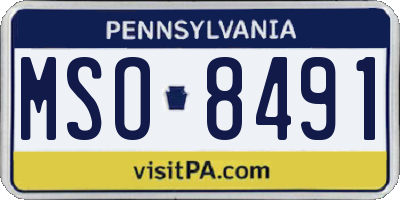 PA license plate MSO8491
