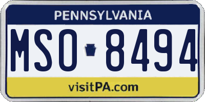 PA license plate MSO8494