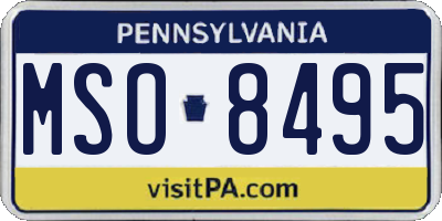PA license plate MSO8495