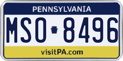 PA license plate MSO8496