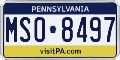 PA license plate MSO8497