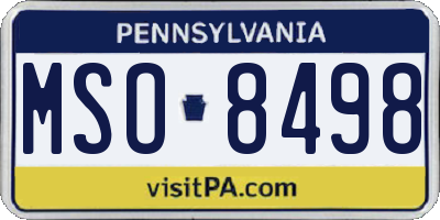 PA license plate MSO8498