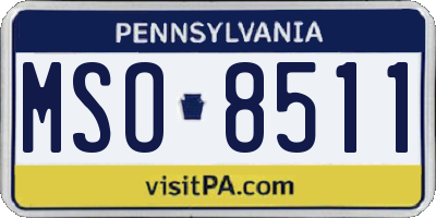 PA license plate MSO8511
