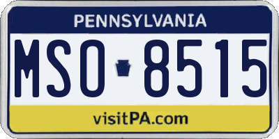 PA license plate MSO8515