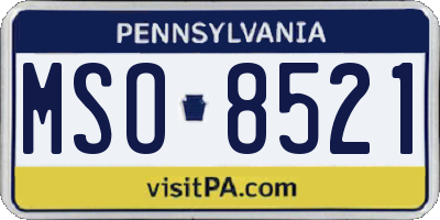 PA license plate MSO8521