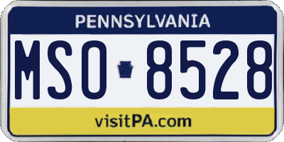 PA license plate MSO8528