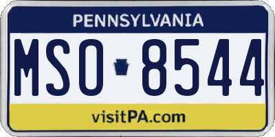 PA license plate MSO8544
