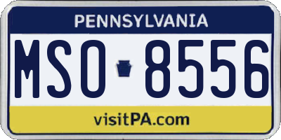 PA license plate MSO8556