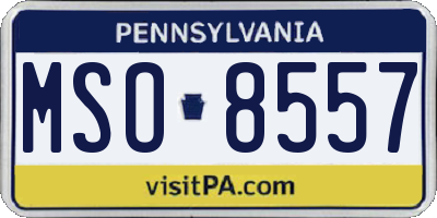 PA license plate MSO8557