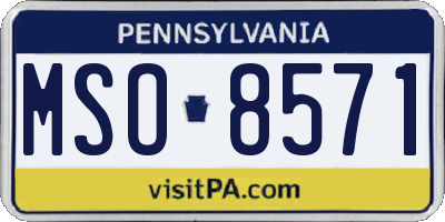 PA license plate MSO8571