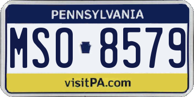 PA license plate MSO8579