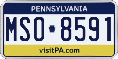 PA license plate MSO8591