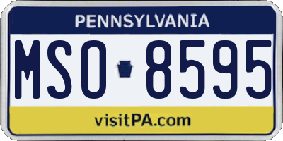 PA license plate MSO8595