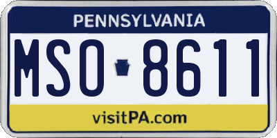PA license plate MSO8611