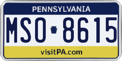 PA license plate MSO8615