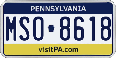 PA license plate MSO8618