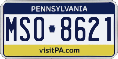PA license plate MSO8621
