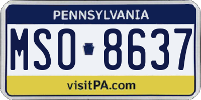 PA license plate MSO8637