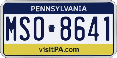 PA license plate MSO8641