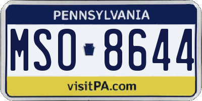 PA license plate MSO8644