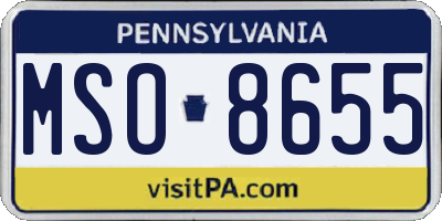 PA license plate MSO8655