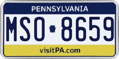 PA license plate MSO8659
