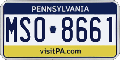 PA license plate MSO8661