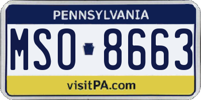 PA license plate MSO8663