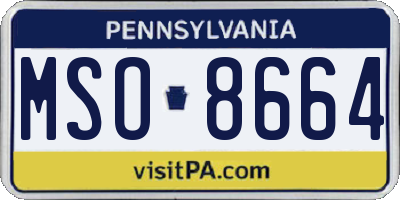 PA license plate MSO8664