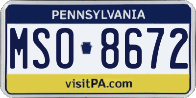 PA license plate MSO8672