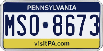 PA license plate MSO8673