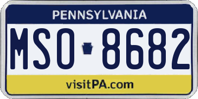 PA license plate MSO8682