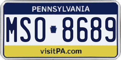 PA license plate MSO8689