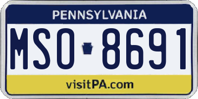 PA license plate MSO8691