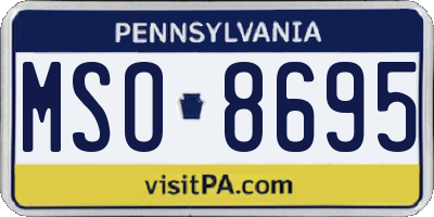 PA license plate MSO8695