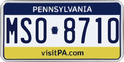 PA license plate MSO8710