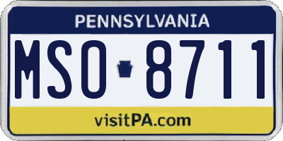 PA license plate MSO8711