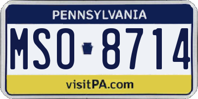 PA license plate MSO8714