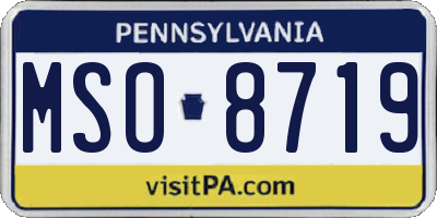 PA license plate MSO8719