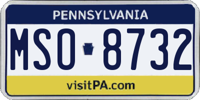 PA license plate MSO8732