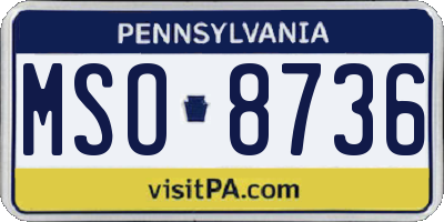 PA license plate MSO8736