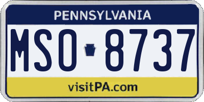 PA license plate MSO8737