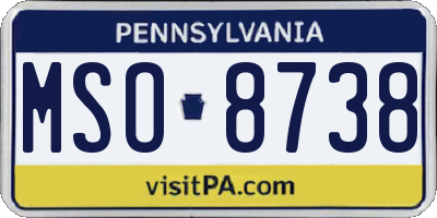 PA license plate MSO8738