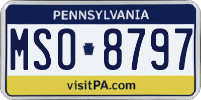 PA license plate MSO8797