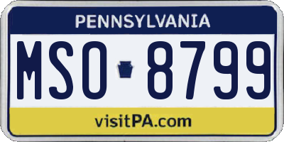 PA license plate MSO8799