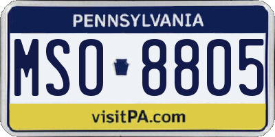PA license plate MSO8805