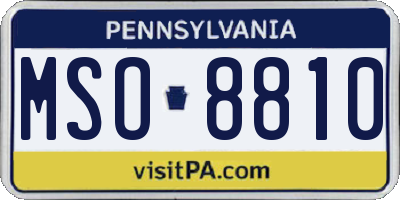 PA license plate MSO8810