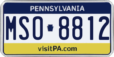 PA license plate MSO8812