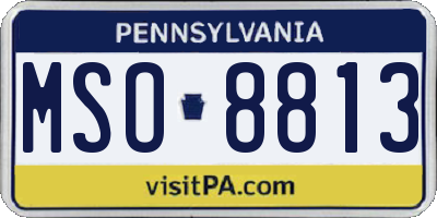 PA license plate MSO8813